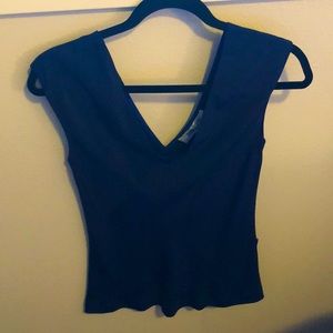 Double v sleeveless top by DVF dark navy